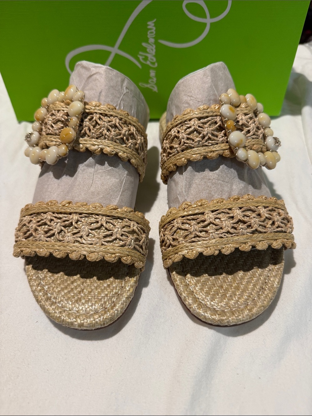 NIB Sam Edelman raffia sandals size 7.